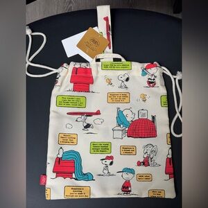 Peanuts Snoopy Charlie Brown Drawstring Pouch Bag